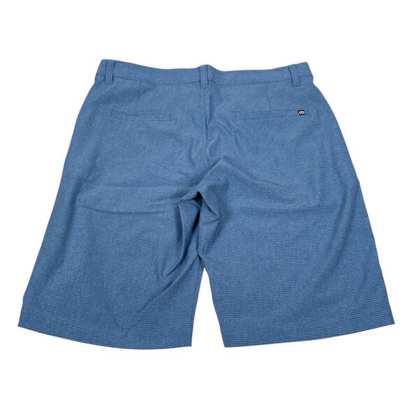 Travis Mathew Golf Shorts Mens 32 Blue Stretch Flat Front Performance Pockets - Picture 2 of 7